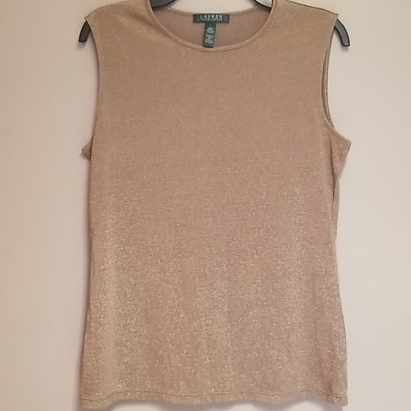Lauren Ralph Lauren Tops - Lauren Ralph Lauren gold metallic sleeveless top